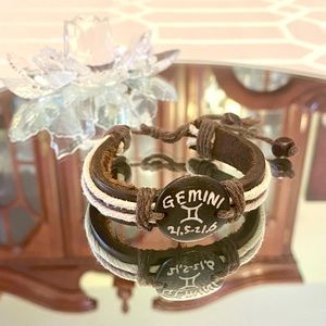 leather gemini bracelet